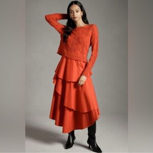 Anthropologie sweater tiered dress